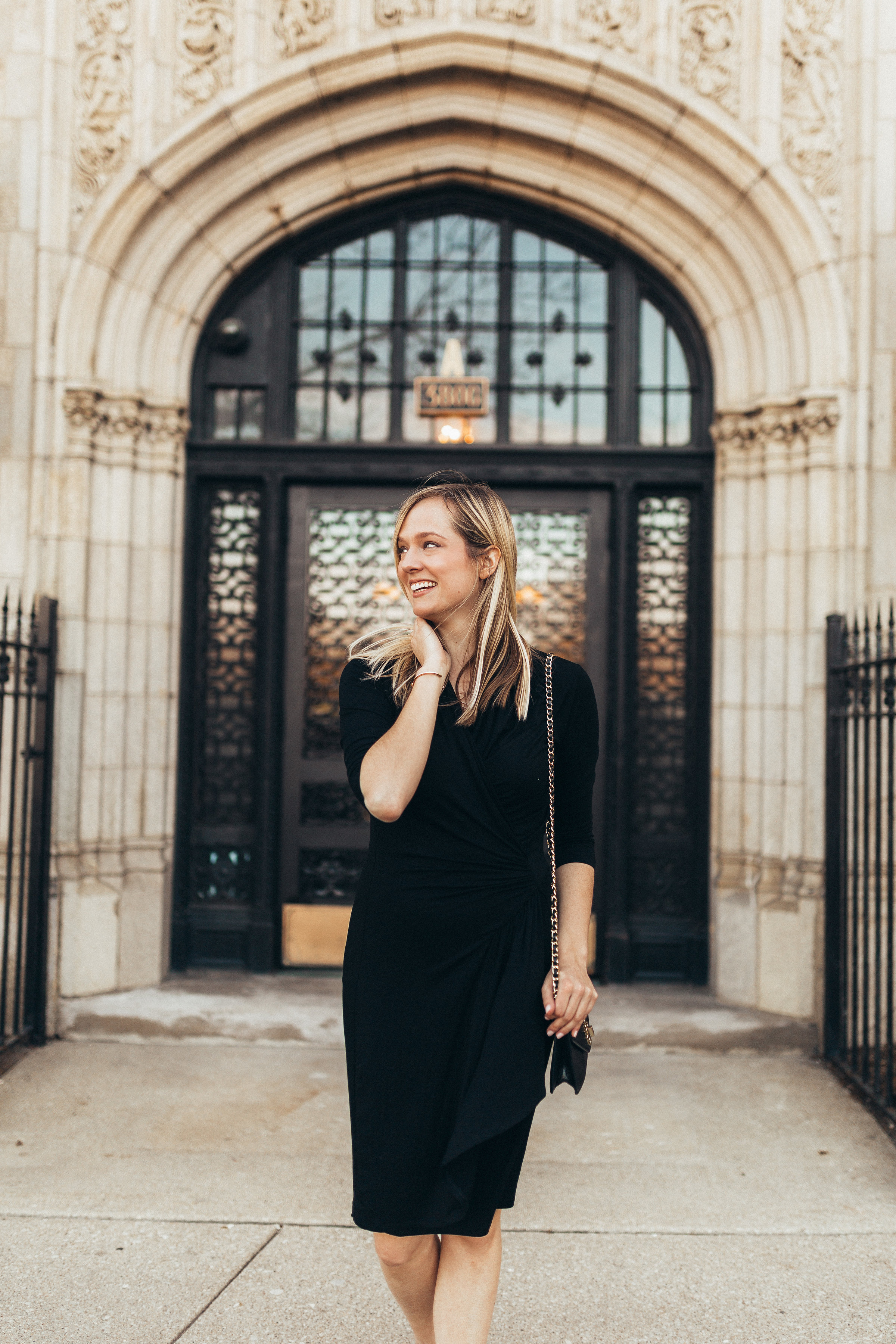 black jersey work dress