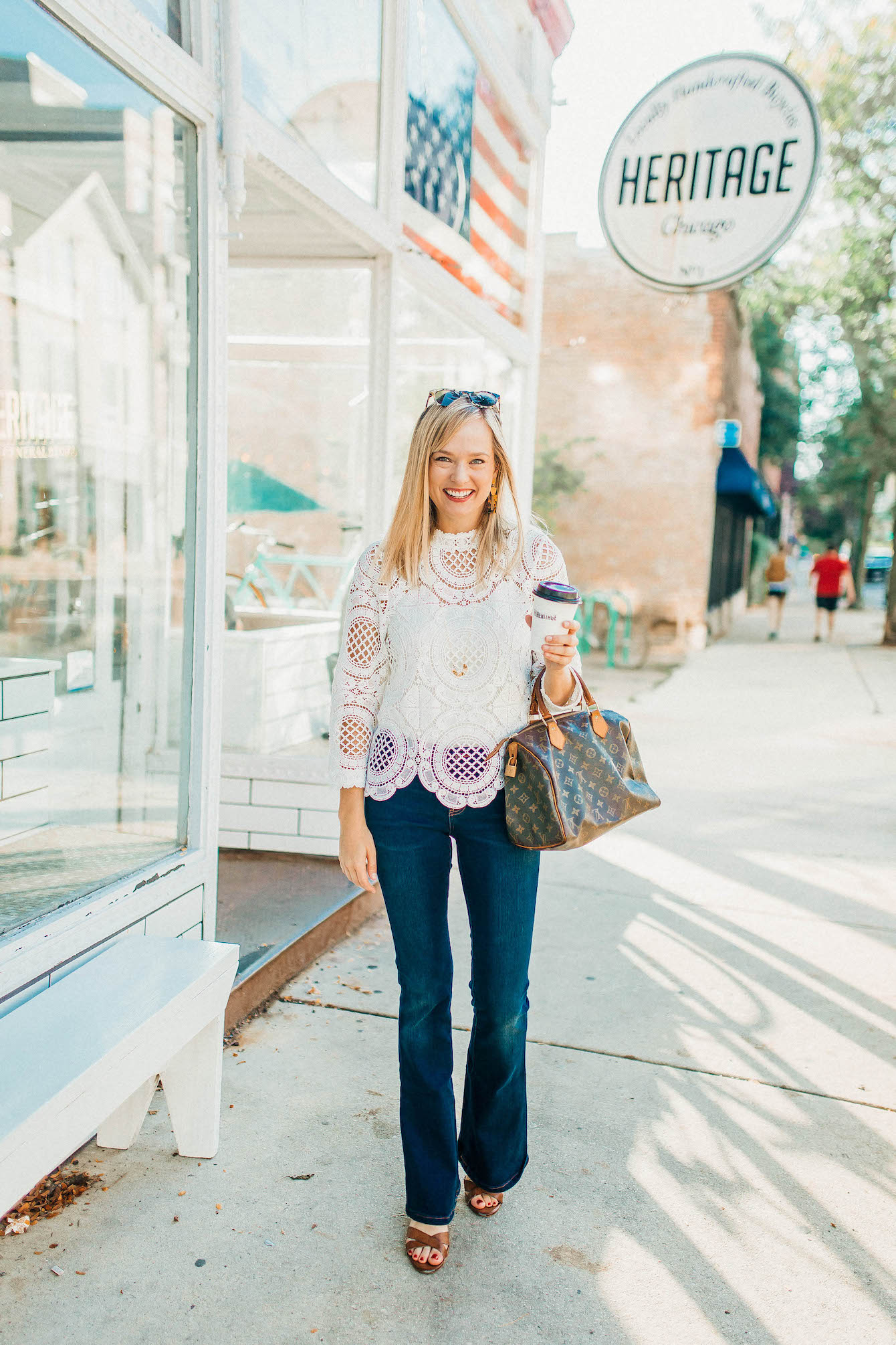 Anthropologie White Lace Top